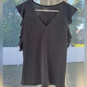 TIME AND THRU ruffle sleeves top size medium